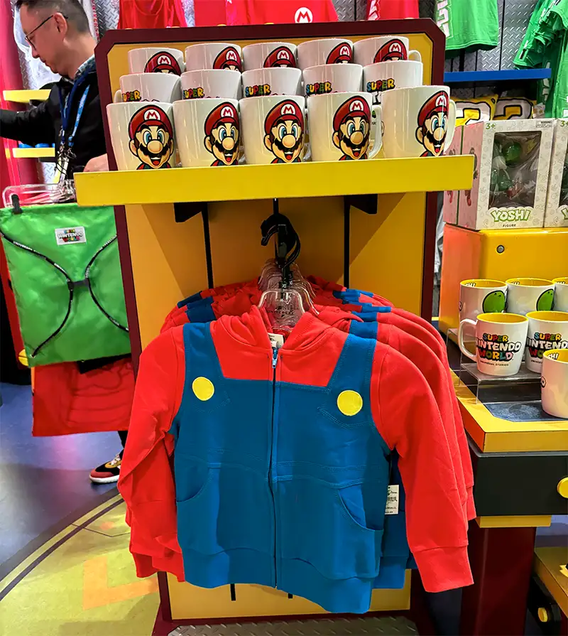 Merchandising especial da Super Nintendo World.