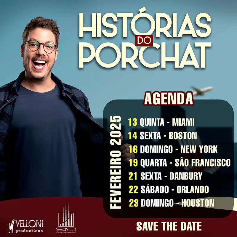 Fabio Porchat fará shows em Orlando, Miami, Nova York e mais em fevereiro