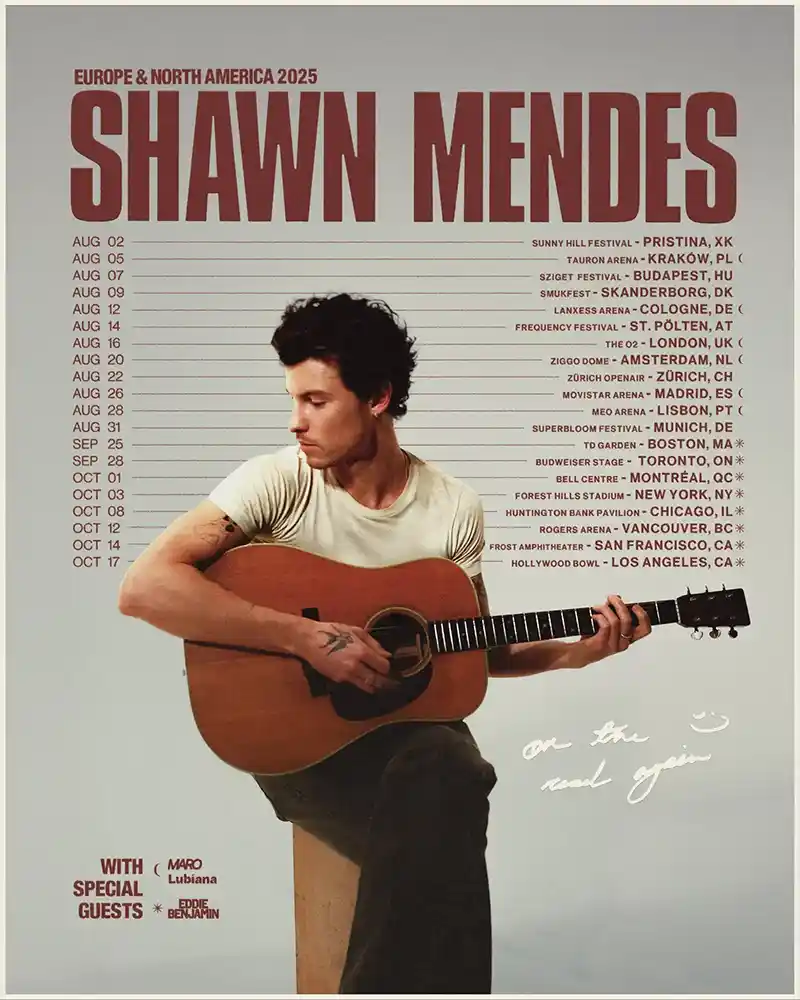 Shawn Mendes - Datas dos shows em 2025